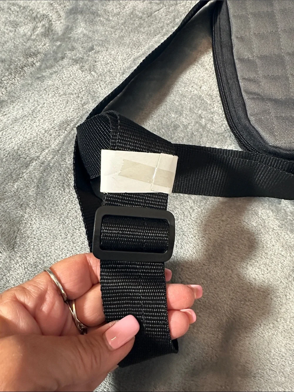 NWTS Corvette Black & Gray Crossbody Messenger Bag with Red Trim